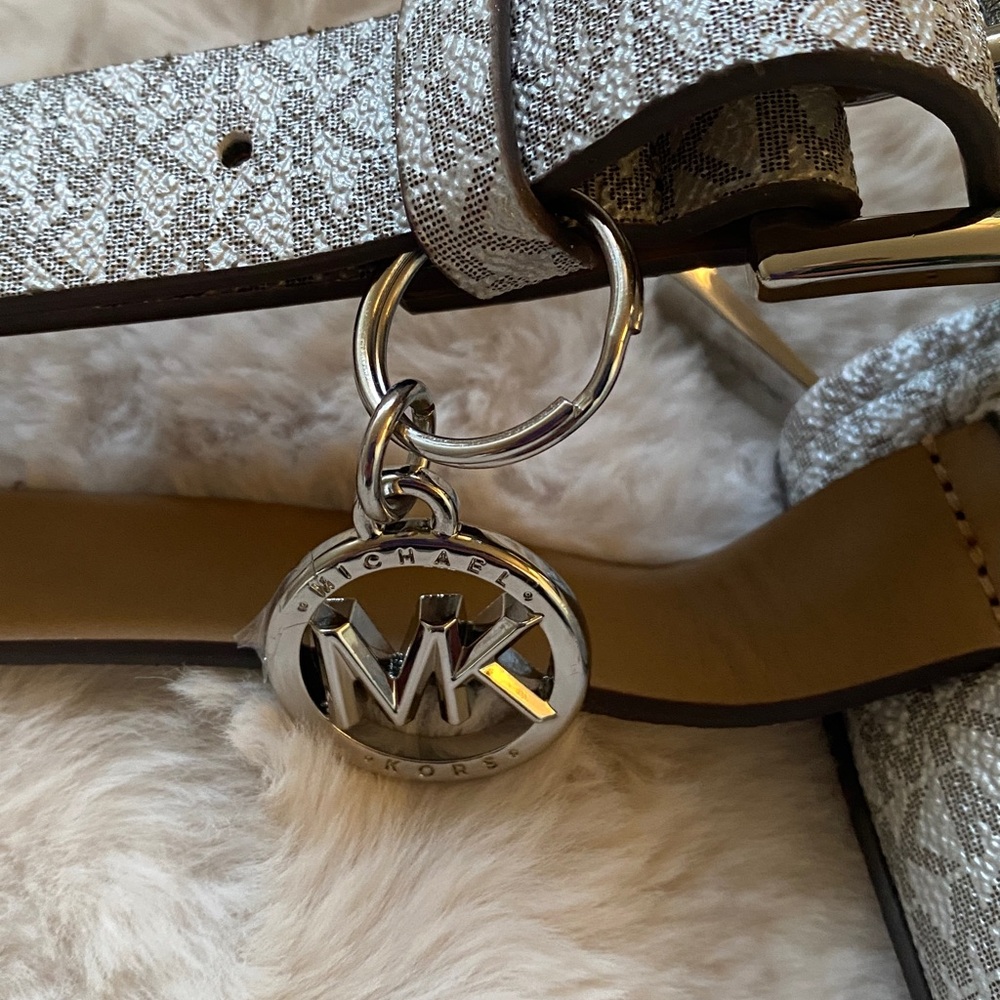 Michael Kors Silver White Logo Belt Bag with Silver Hardware - Picture 3 of 16